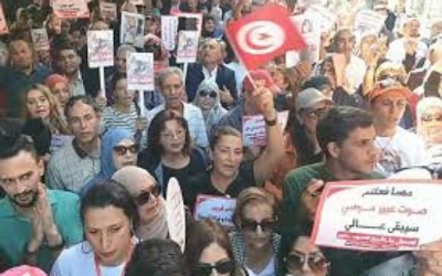 وقفة احتجاجية للحزب الدستوري الحر للمطالبة باطلاق سراح عبير موسي